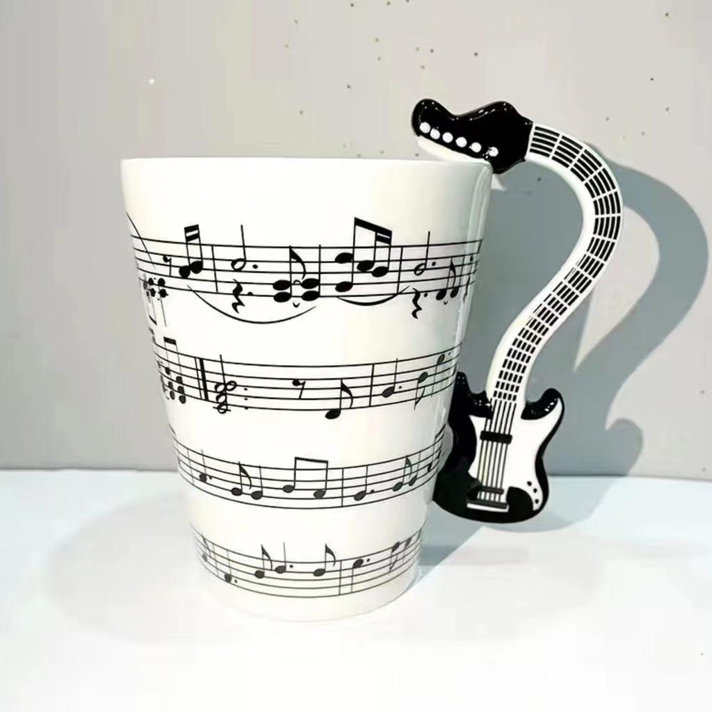 Water Cup 3D Musical Instrument Ceramic Cup 400Ml Music Note Musical Instrument Ceramic Cup Breakfast