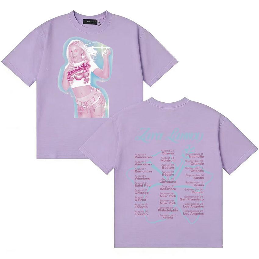 Fashion Style Singer Zara Larsson 2026 TShirt Summer Oversized Streetwear Loose Tshirt Unisexs Women Casual Round Neck Comfort Tee