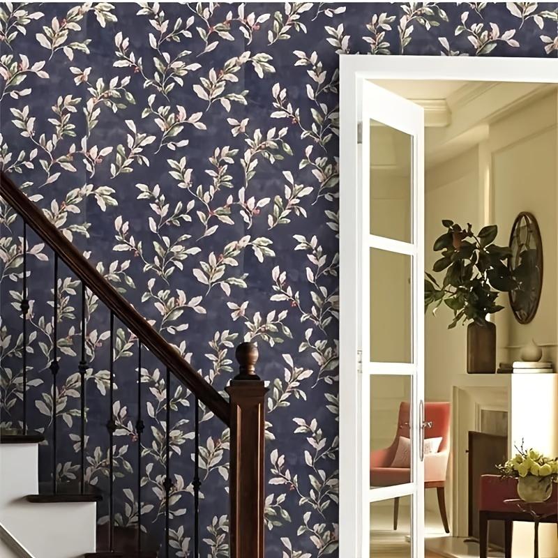 Self-Adhesive Vintage Plant Contact Paper (17.7×393.7in) - Leaf Peel Stickers for Kitchen/Office/Bedroom Home Wall Decoration