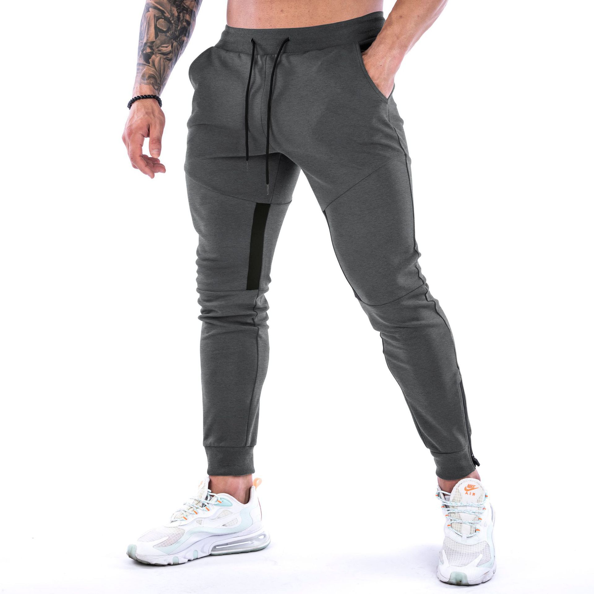 

Летние мужские спортивные брюки для тренировок мышц с завязками на карманах, маленькие спортивные брюки для фитнеса, мужские повседневные брюки, одежда для работы, брюки для отдыха S серый