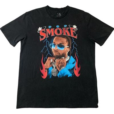 Pop Smoke Hip Hop Rap T-Shirt 100% Baumwolle T-Shirt Herren T-Shirts Oberteil Herren Größe XL Offiziell New York Drill 2021