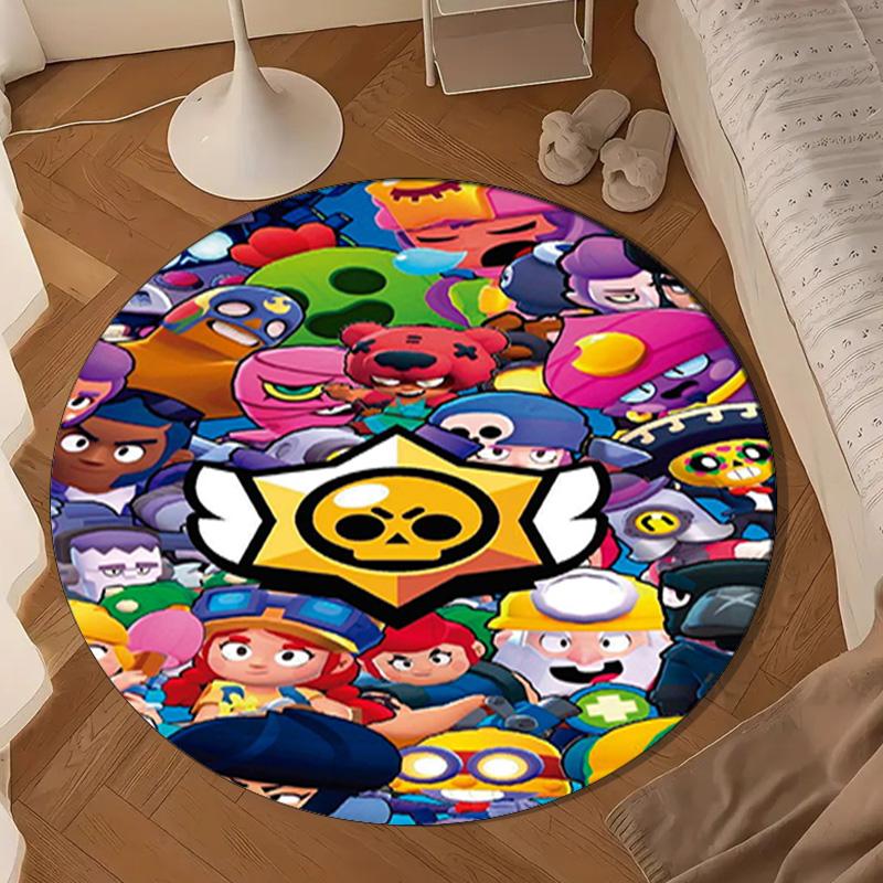 Game Brawl Adventure Heroes Round Rug for Livingroom,Bedroom, Palyroom, Chair Rug, Area Rug, Circle Carpet, Large Size Fan Christmas Gift