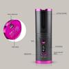 Cordless Auto Curler Fast Heating Ceramic Iron with Adjustable Temperature & LCD Display Rechargeable Hair Curling Wand Hair Styler for Travel