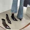 2025 Nowe Damskie Modne Botki Szpiczasty Nosek Cienkie Obcasy Zamek z Tyłu Krótkie Botki Francuskie Retro Pasujące do Wszystkiego Wiosenne i Jesienne Botki
