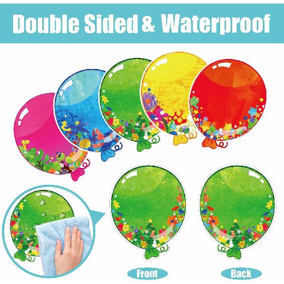 50 PCS Balloon Cutouts, Double-Sided Printing Balloon Accents Cut-Outs Bulletin Board Classroom Decoration In 10 Designs DIY Crafts Project Party