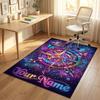 Fantasy Magic Theme Crystal Velvet Rug Personalized Custom Name Text Soft Floor Mat Home Decor