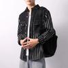 Spring Autumn Men Fashion Denim Shirts Men Long Sleeve Casual Cotton Shirt Men Striped Streetwear Tops Turn Down Collar Blouse