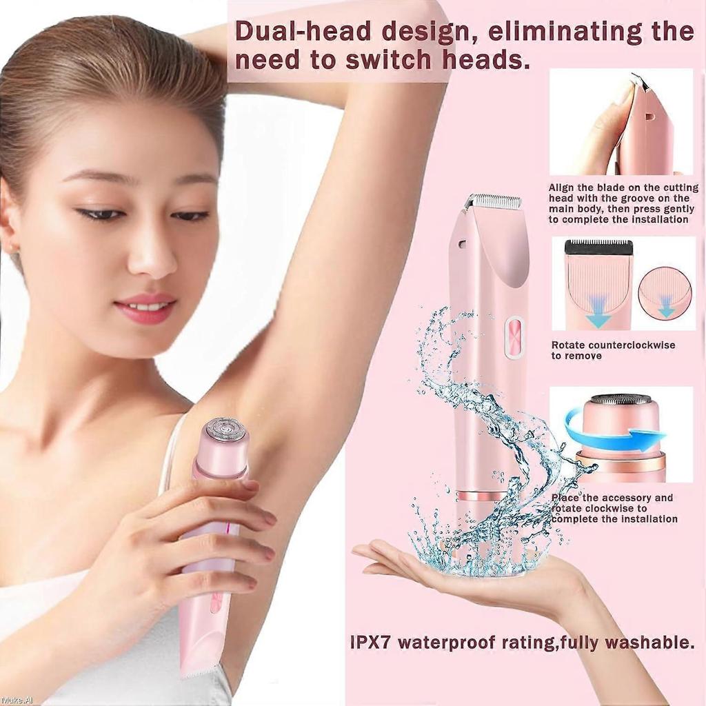 Silky Glow 2 in 1 Body Shaver and Bikini Trimmer for Women, Rechargeable Shaver with Silk Glide Pro Technology