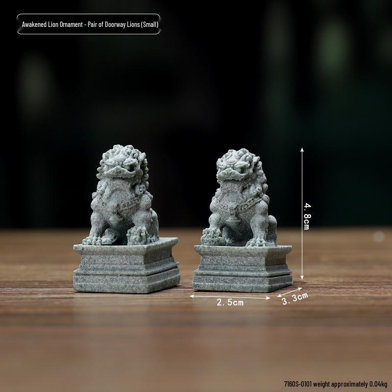 Envy Porcelain Stone Lantern: Small Chinese Pavilion Ornament for Desktop or Fish Tank Scenery.