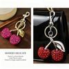 Sleutelhanger Hanger Strass Ingelegd Kersenvorm Sleutelhanger met Legering Kreeftsluiting Tas Hanger Lichtgewicht Rugzak Accessoire