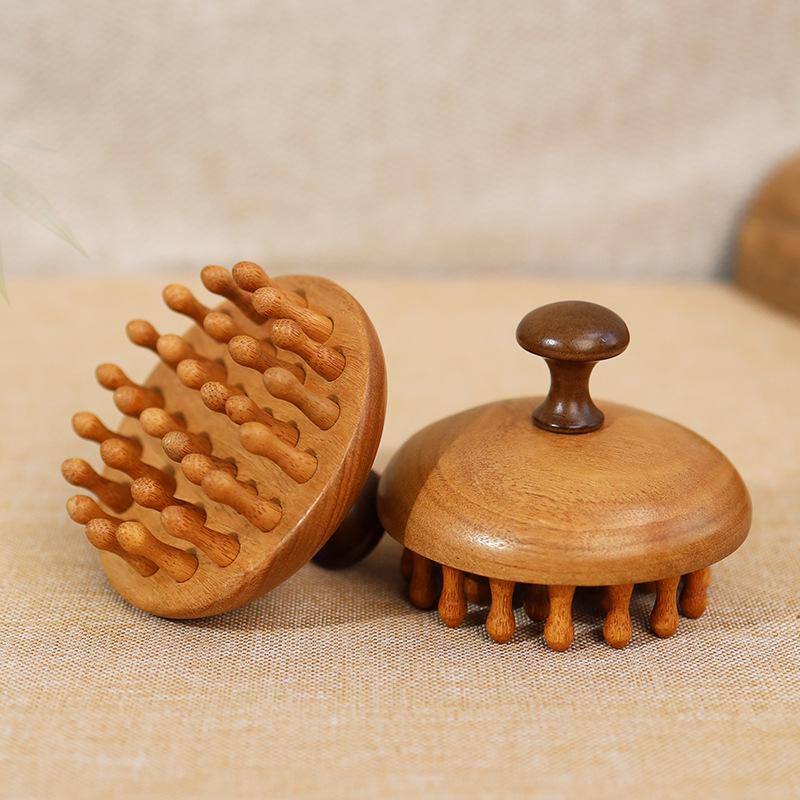 

Sandalwood Meridian Massage Comb - Unisex Natural Wooden Scalp and Shampoo Tool