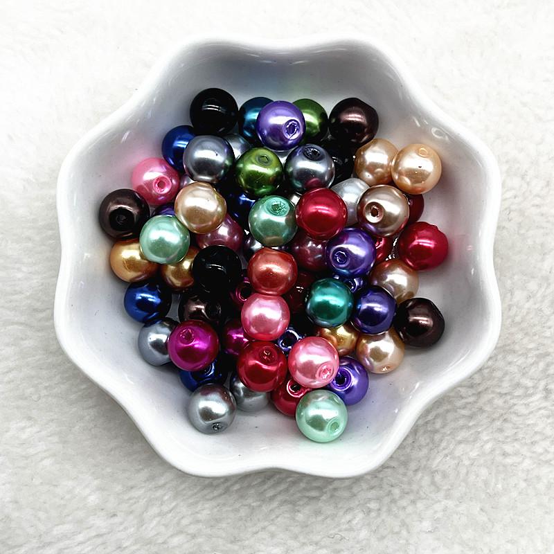 NEW 4/6/8/10mm Round Beads Loose Glass Pearl Spacer Charm Beads for Jewelry Making Diy Handmade Bracelet Accessories