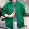 Women's Versatile Cotton Baseball Jacket for Spring & Autumn - Casual Plus Size Mother's Wear