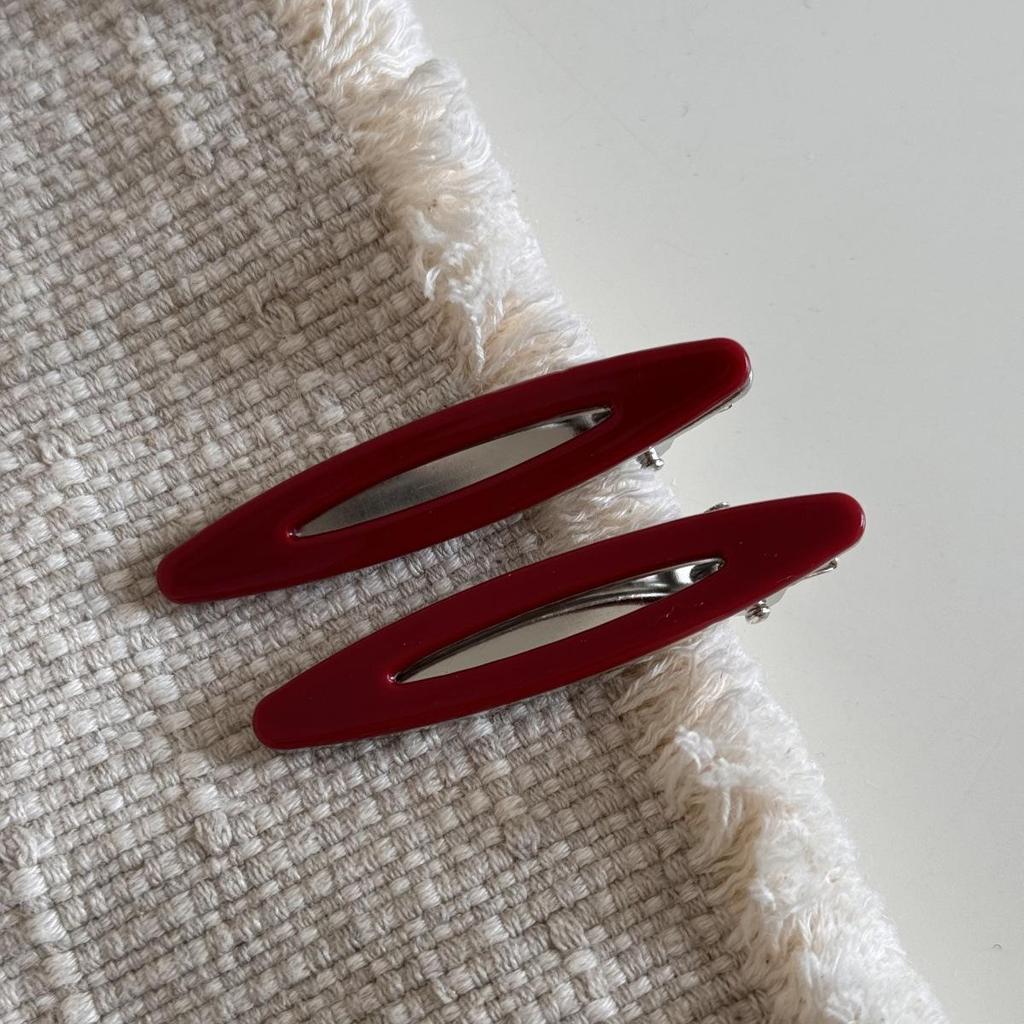 2 Stück/Set Acetat Haarspangen Ausgehöhlte Ovale Pony Entenschnabelspangen Geometrische Haarspangen Seitliche Haarnadeln Frauen Mädchen Haarschmuck