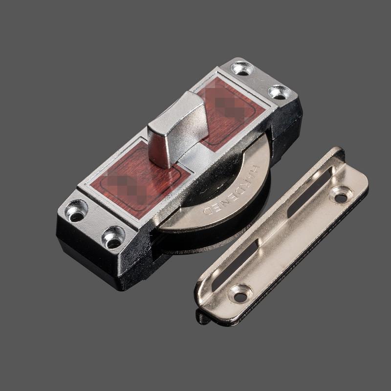 Sliding Door Lock with Key Zinc Alloy Locking Push-pull Locks Single Side Sliding Door Hook Cam Latch Safety Lock Hardware Tool