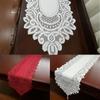 Handmade Rectangle Table-cloth Crochet Cotton Lace Table Cloth Cover Red/white