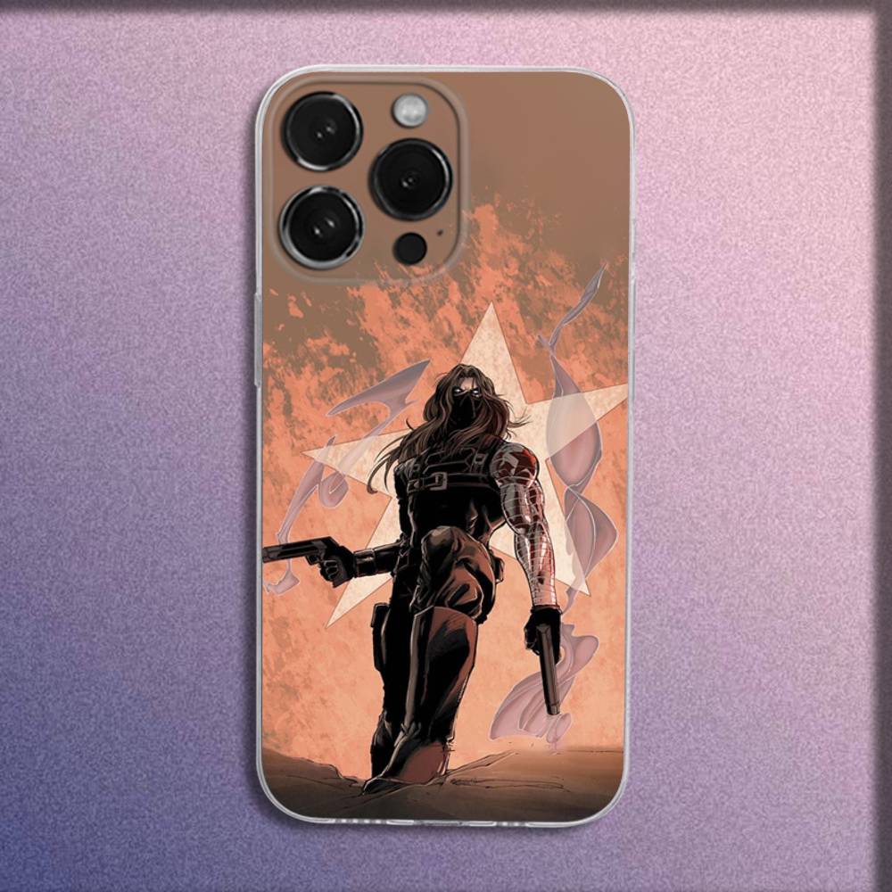 B-Bucky B-Barnes W-Winter S-Soldier Phone Case For iPhone 16,15,14,13,12,11 Plus,Pro,Max,XR,XS,Plus,E,Mini Transparent Cover