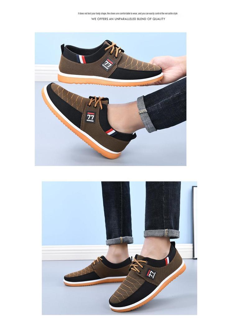 Men's Versatile Lace-Up Canvas Shoes - Old Beijing Casual Plus Size Sneakers