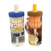 Iced Coffee Cup with Lids and Straws 20 Oz Water Coffee Milk Cup Large Capacity Tea and Water Separation Straw Cup