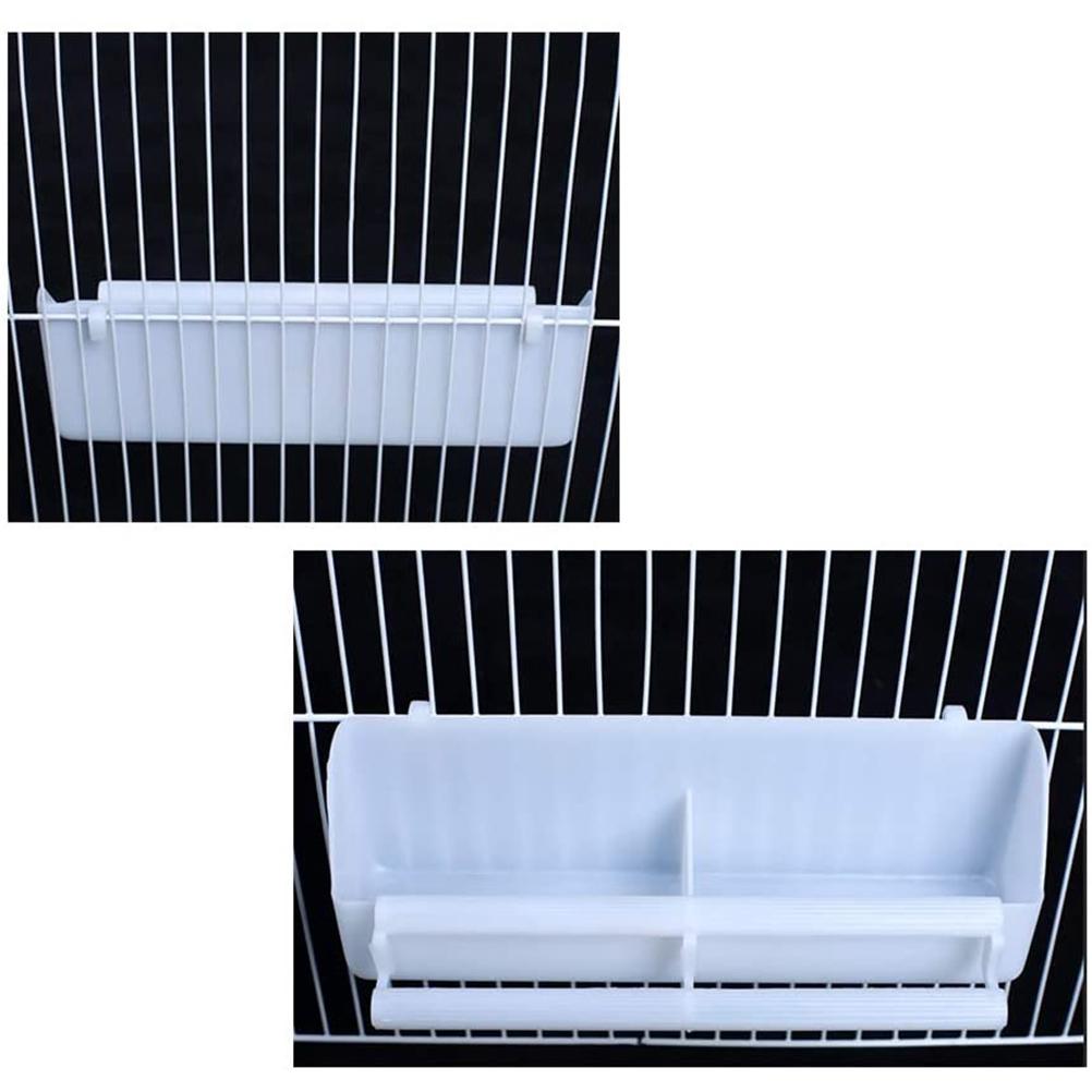 2PCS Plastic Bird Feeding Bowl Double Bird Cage Water Food Feeder Caged Plate Bird Feeder Water