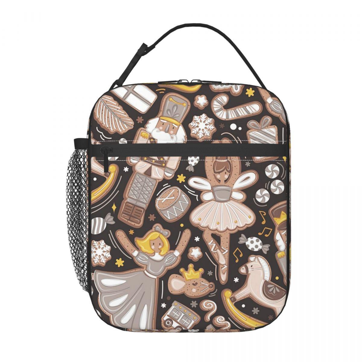 

Nutcracker Ballet Christmas Theme Pattern Insulated Lunch Bag for Women Kids Portable Food Boxes Thermal Lunch Box Tote One Size