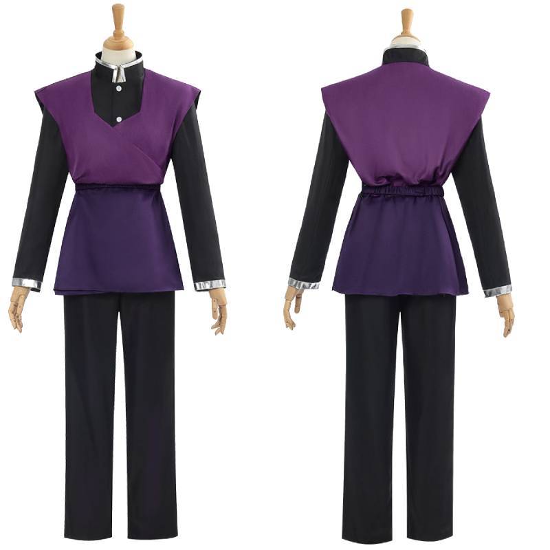 Costume Cosplay di Demon Slayer Kimetsu No Yaiba Shinazugawa Genya in Poliestere Spandex per Role Play Anime