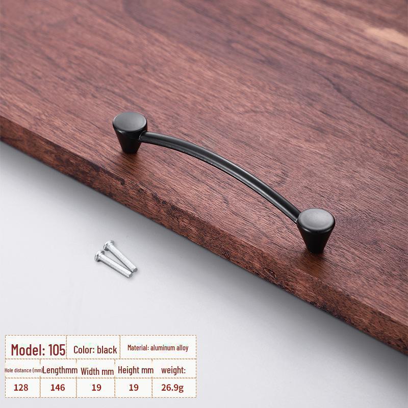 Black Aluminum Alloy European-Style Drawer & Cabinet Handle
