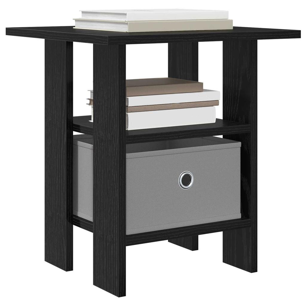 Nightstand 2 Pcs Black Oak Effect 41 X 40 X 45 Cm