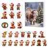 Scottish Highland Cow Advent Calendar Christmas 24 Days Funny Cow Countdown 2D Design Holiday