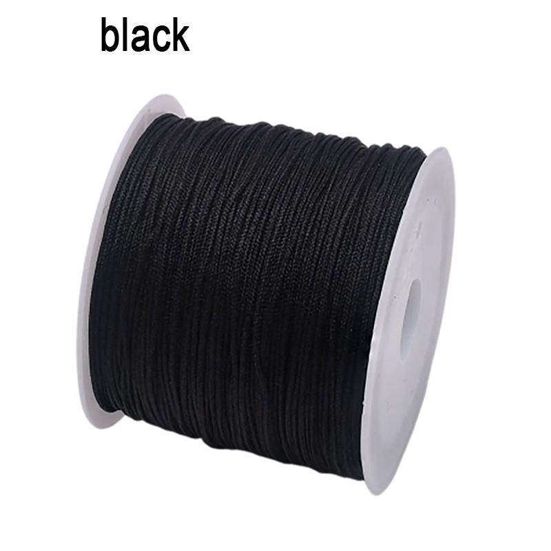 Corda di seta 45M/0,8MM trecciata in nylon per Fai da te per Forniture per la creazione di gioielli Nappe Perline Artigianato intrecciato Corda di nylon satinato CS003