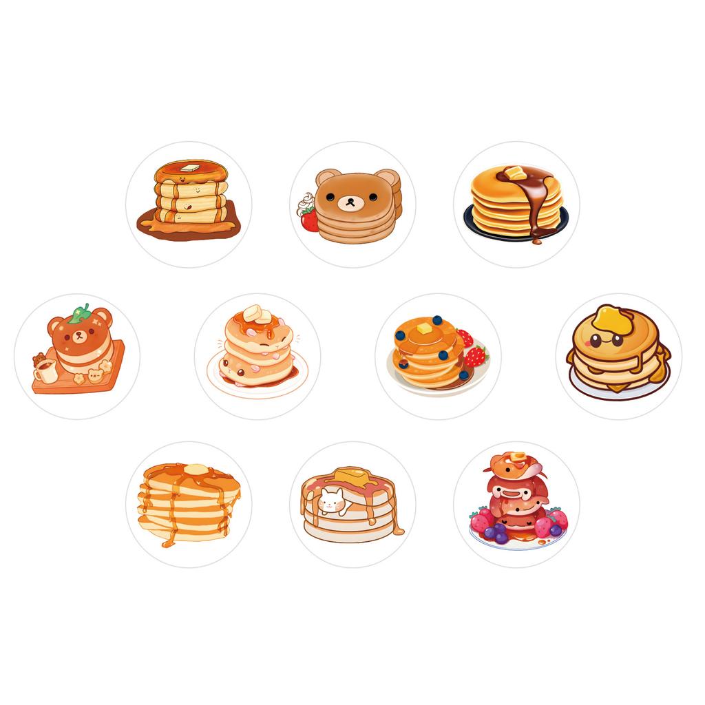 500 Stickers/roll Pancake Dessert Roll Stickers Celebrate Birthday Stickers Decorative Stickers Children Reward Color Stickers