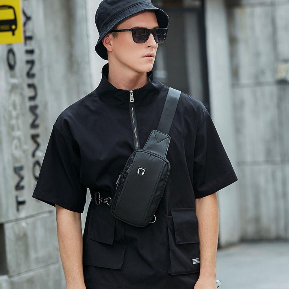 

Large Capacity Men s Shoulder Bag Oxford Cloth Chest Bag Multifunctional Travel Crossbody Bag