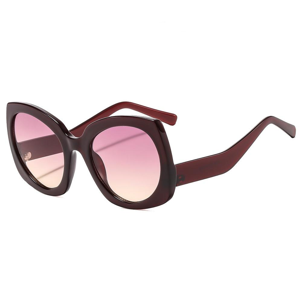 

New Fashion Color Matching Casual Comfortable Trend Women Sunglasses Gradient Cat Eye Large Frame Personality Men Glasses Uv400 as picture