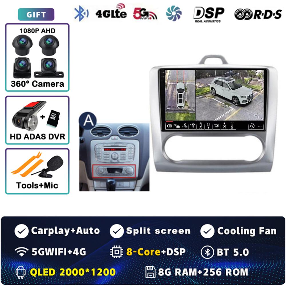 Android 14 Carplay Car Radio for Ford Focus Exi MT AT 2004-2011 Multimedia Video Player Navigation GPS Stereo 2Din DVD Head Unit