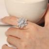 Crystal Snowflake Ring Sparkling Zircon Finger Ring Creative Rotatable Snowflower Ring  Wedding