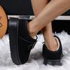 Women Winter Large Size Round Toe Thick Sole Snow Boots Casual Short Tube Thick Velvet Warm Cotton Shoes Solid Color 36-41