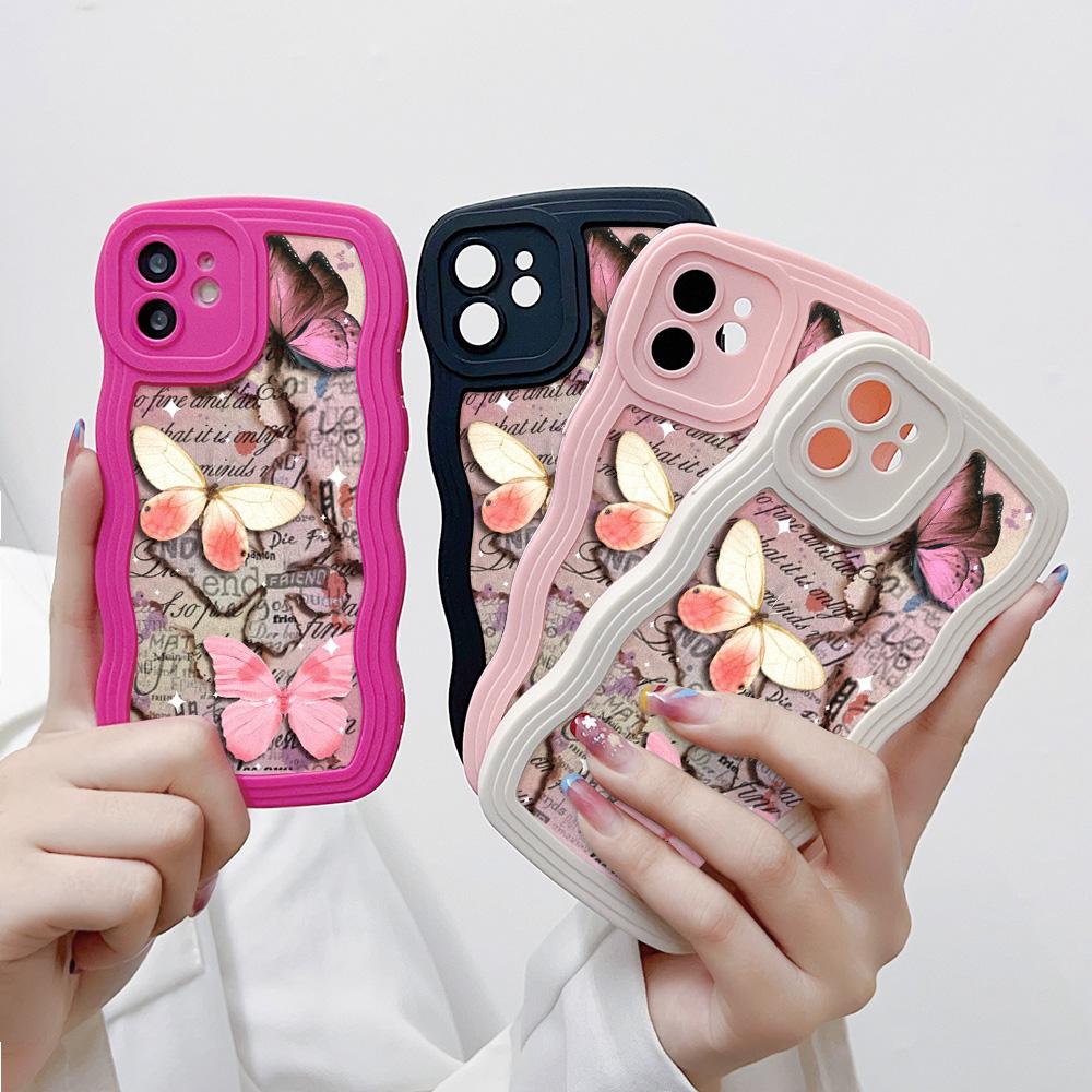Mobile Phone Cases for iPhone 11 13 XR 15 Pro Max 12 14 Pro Max Case iPhone 16 7 Plus 8 Plus XS Max Big Wave Solid Color Cartoon Anti-drop Waterproof