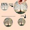 Retro Window Hanging Tree of Life Round Sign, Stained Glass Acrylic Suncatcher Metal Chain Decoration Decoration, Wall Ornament for Indoor Outdoor