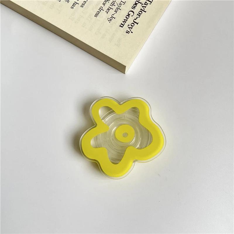 Transparent Solid Color Flower Glossy Foldable poSocket Pocket Phone Holder for Smartphone Grip Finger Ring Stand socket