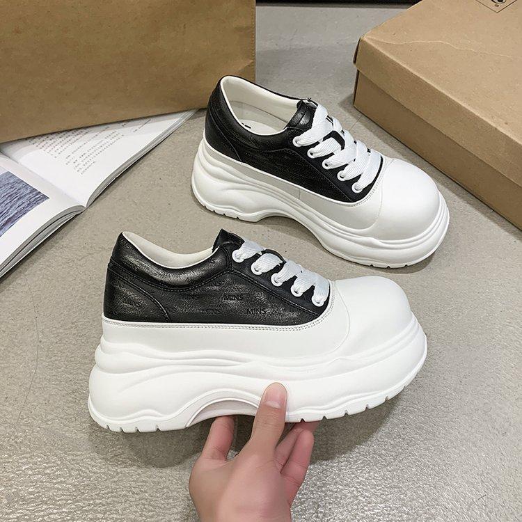 

[youshilai] Small lace-up little white shoes, four-season heightened thick-soled trendy casual and versatile women s shoes 35