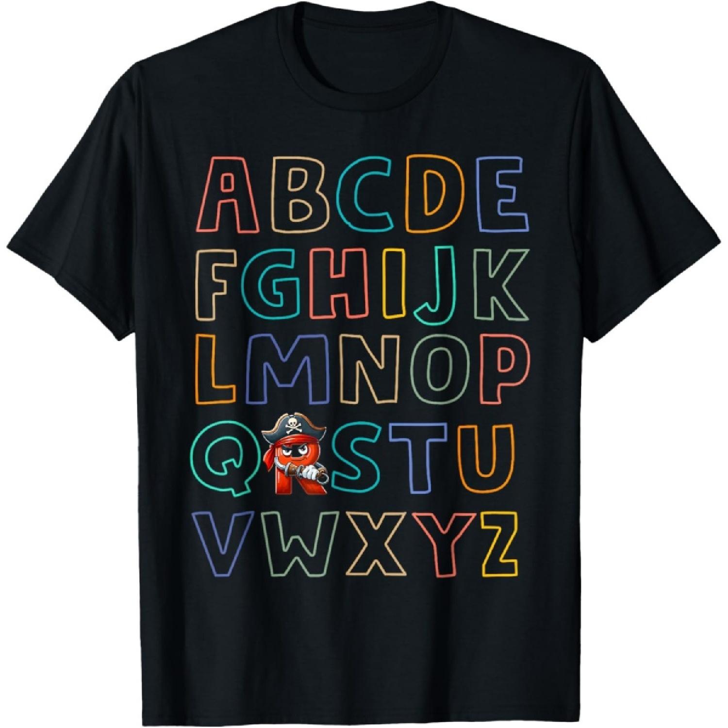 

Funny Pirate Day Abc s Alphabet R Bandana Eyepatch Halloween T-Shirt XXXXXL чорний