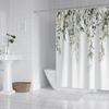 1PC Green Sage Plants Pattern Printed Shower Curtain, Waterproof and Washable, with 12 Hooks, Bathroom Shower, Bathtub, Home Use