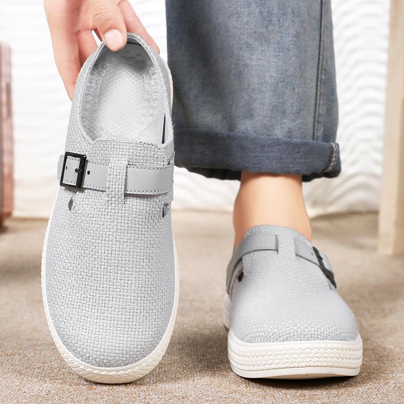 Men's Shoes New Autumn Breathable Slippers Lightweight and Simple Casual Shoes Comfortable Half-support Soft-soled Versatile Single Shoes