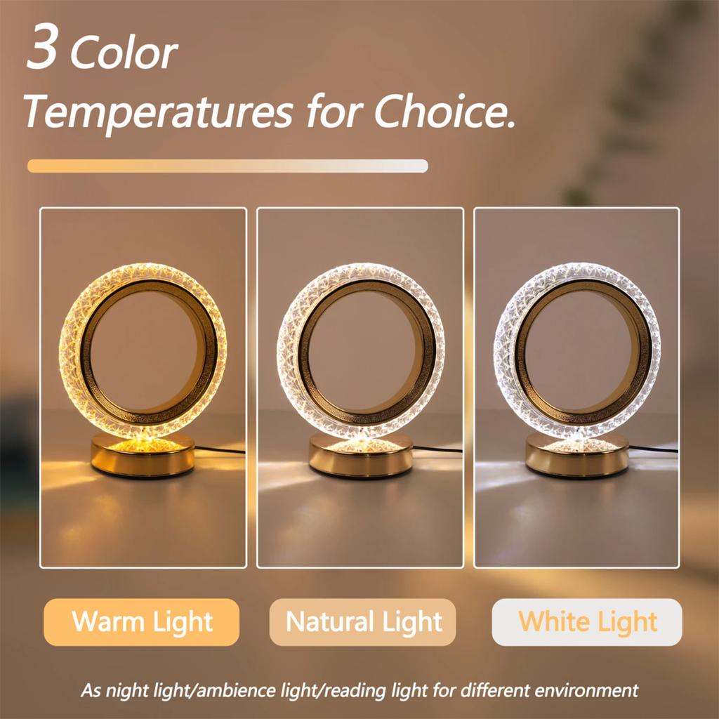 New Circular desktop decorative light switch, dimmable bedside table light USB plug, reading table light, bedroom decorative nig