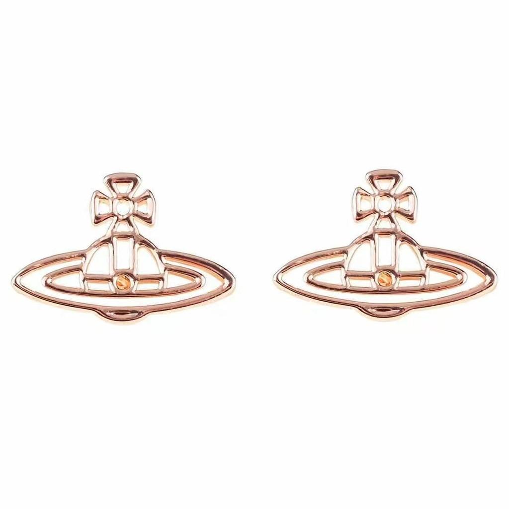 Vivienne Роскошные Геометрические Серьги Сатурн Премиум-класса Серебро Золото Розовое золото розового золота