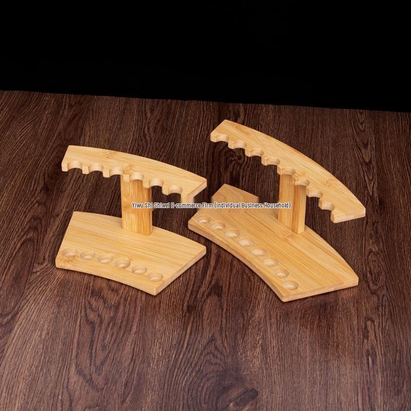 Soporte de Exhibición de Incienso y Horquillas de Bambú - Soporte para Madera de Ágar, Tubo para Incienso, Estante de Almacenamiento de Madera Maciza