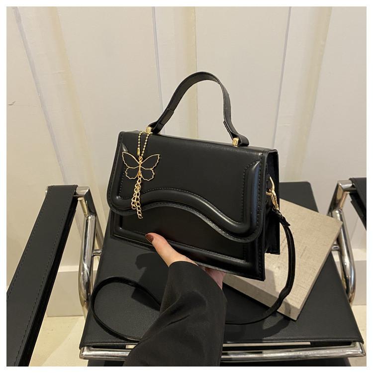 

Retro Chic Candy Color Small Square Bag With Urban Minimalist Aesthetic чёрный