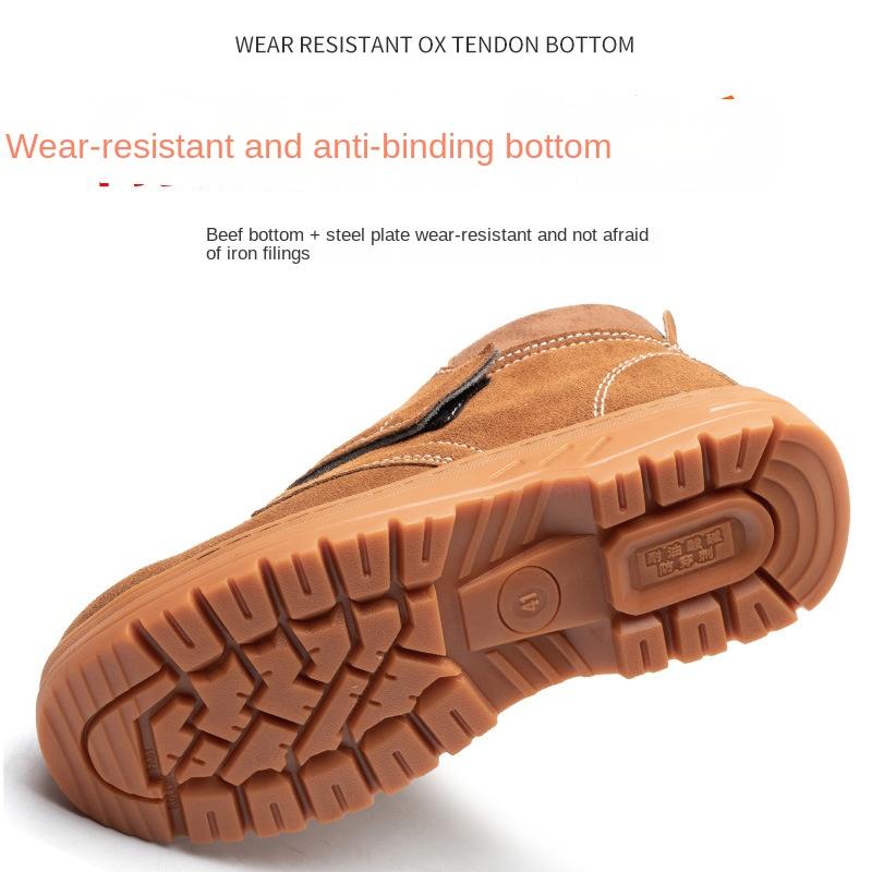 Steel Bag Head Anti-smashing and Anti-puncture Work Shoes Breathable High-top Anti-velvet Protective Labor Insurance Shoes