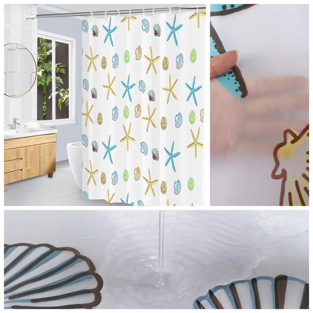 Clear Shower Curtain Liner PEVA Waterproof Anti-mold Bath Curtain with Hooks Heavy Duty Luxury Soft Bathroom Curtain