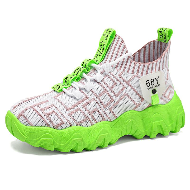 Sneakers women's autumn new breathable mesh one-pedal lazy coconut shoes fly-woven socks shoes